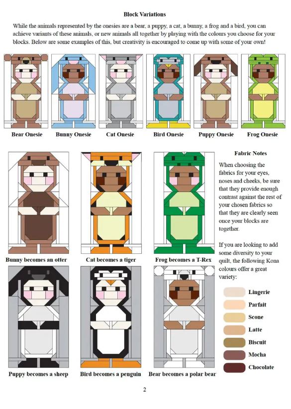 Onesies Funsies Quilt Pattern by Art East Quilting Co. - Printed Paper Pattern