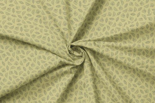 Leafy Serenity-mustard green / Pioneer Days Collection by Lady Bruni Valdani perle cotton size 12 thread spool for quilting a