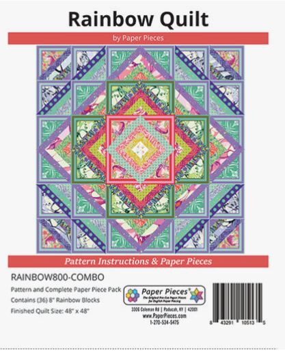 Rainbow Quilt Complete Paper Piece Pack; Pattern | Special Order