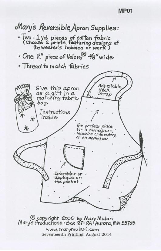 Favorite Reversible Apron Pattern | Mary Mulari Designs