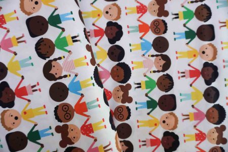 See Us. Hear Us. Love Us - Ann Kelle Designs for Robert Kaufman Fabrics - Natural - 1/2 Meter Pre-cut