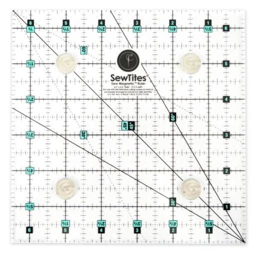 SewTites® Sew Magnetic™ 6½" . 6½" Magnetic Quilting Ruler | Right-Handed | Special Order