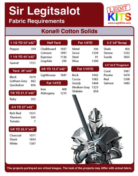 Legit Kits Sir Legitsalot Pattern | Special Order