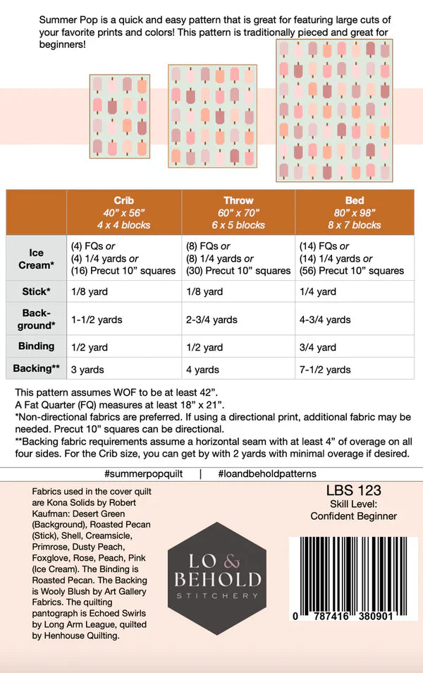 Summer Pop Quilt Pattern by Lo & Behold Stitchery