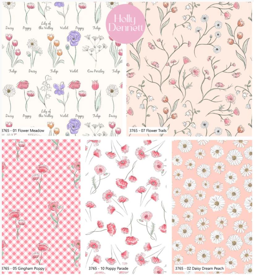 Wild Flowers - Vintage Florals - 5 Pce Fat Quarter Bundle by Holly Dennett / MAKE + BELIEVE (Copy)