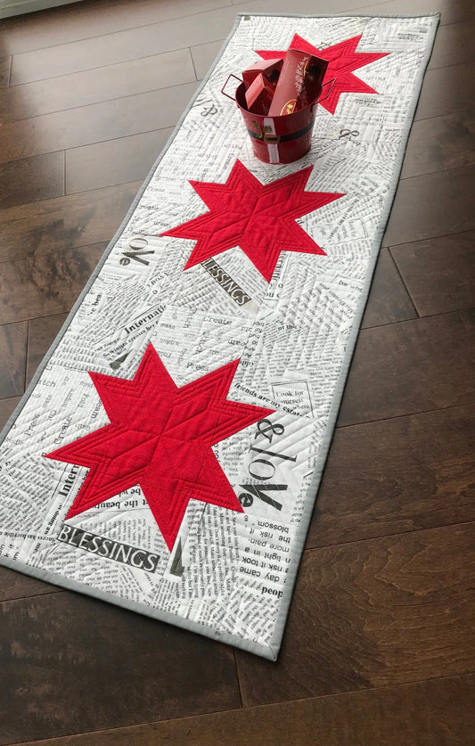 Star Bright Mini Wall Hanging or Table Runner Quilt Pattern / Original Pattern by Lorna Costantini
