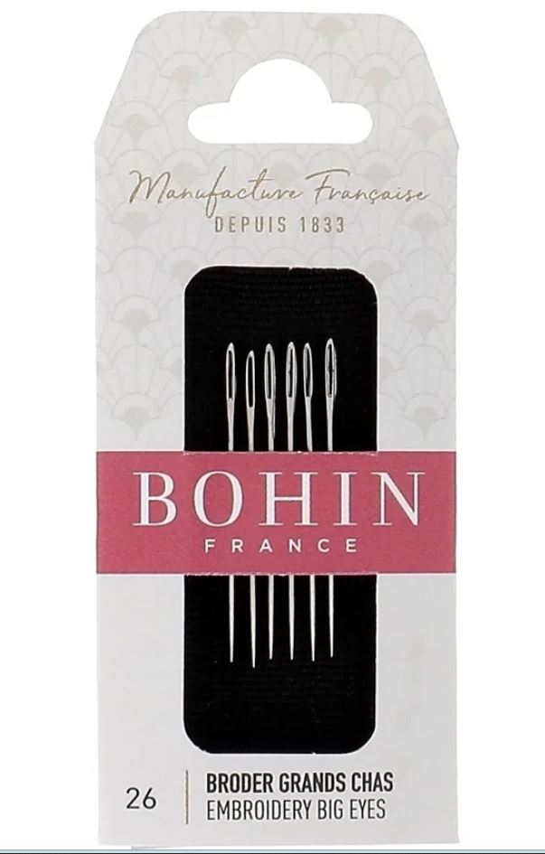 Bohin Large-Eye Embroidery Needles # 00938 / No 26 Valdani perle cotton size 12 thread spool for quilting and embroidery