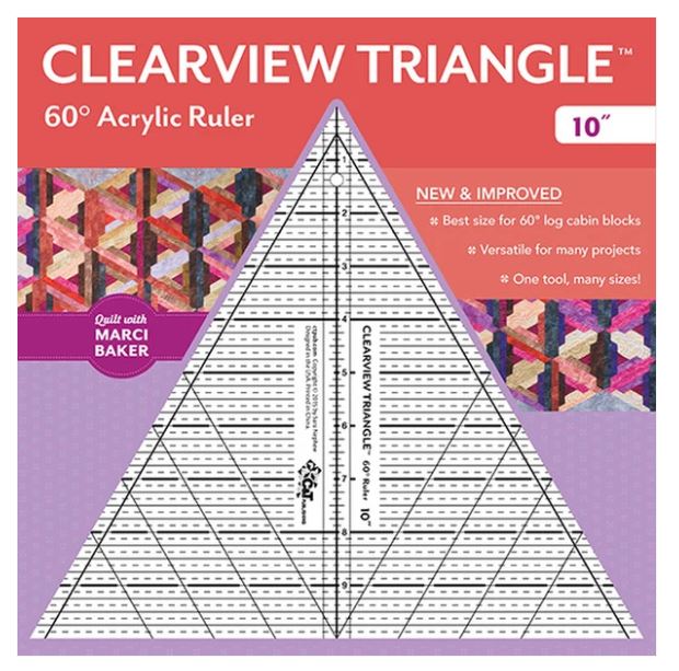 C&T Publishing Clearview Triangle 60 Acrylic Ruler 10" | Special Order