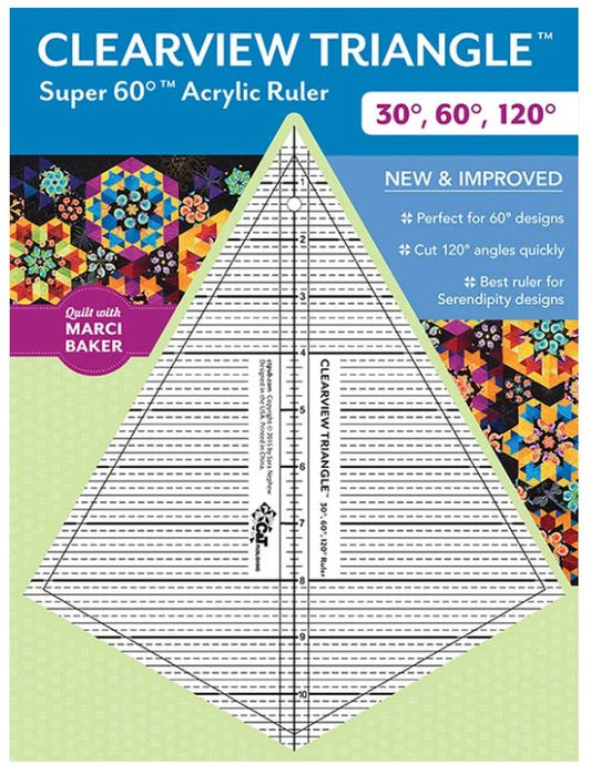 C&T Publishing Clearview Triangle Super 60 Acrylic Ruler 10" | Special Order