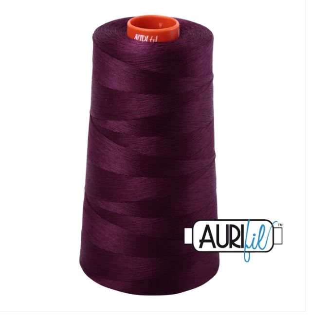 Aurifil Mako 50wt Cotton Thread Cone - 1240 Very Dark Eggplant