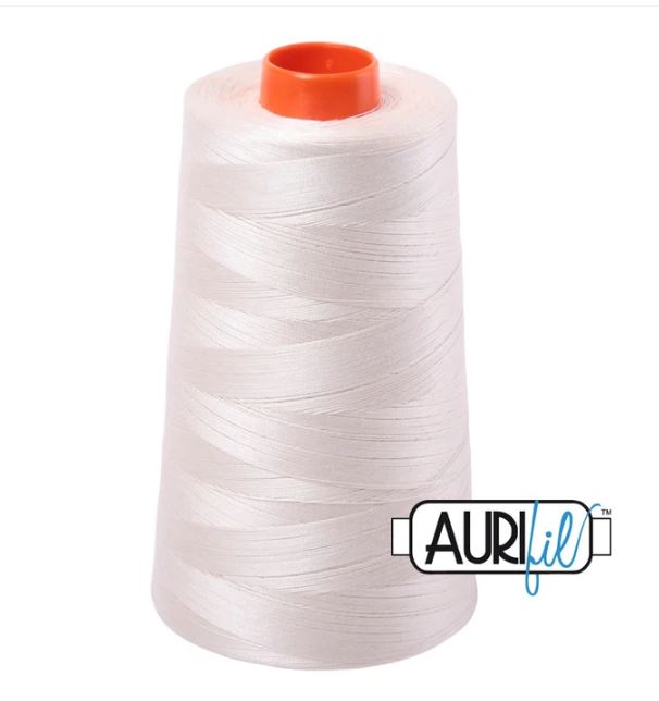 Aurifil Mako 50wt Cotton Thread Cone - 2309 Silver White