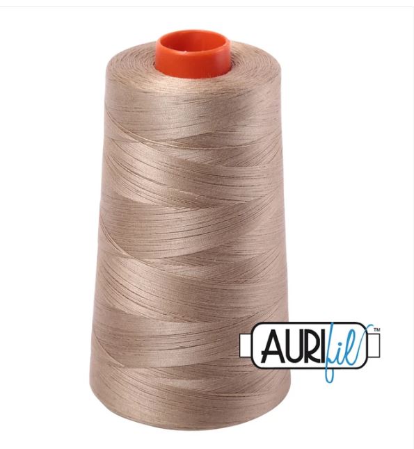 Aurifil Mako 50wt Cotton Thread Cone - 2325 Linen