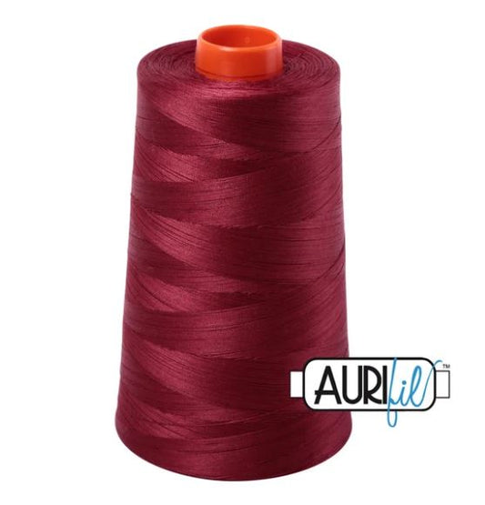 Aurifil Mako 50wt Cotton Thread Cone - 2460 Dark Carmine Red