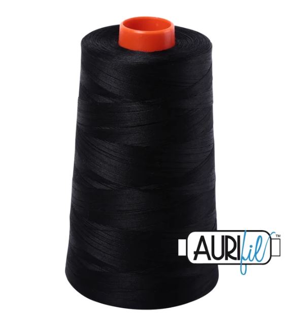 Aurifil Mako 50wt Cotton Thread Cone - 2692 Black