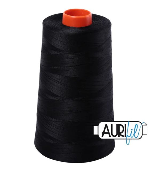 Aurifil Mako 50wt Cotton Thread Cone - 2692 Black
