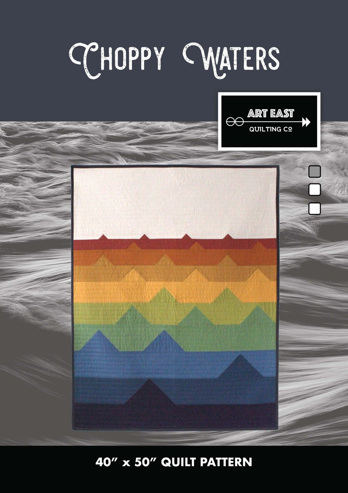Choppy Waters Quilt Kit Throw Size  w/ Kona Cottons / Pattern by Art East Quilting Co.