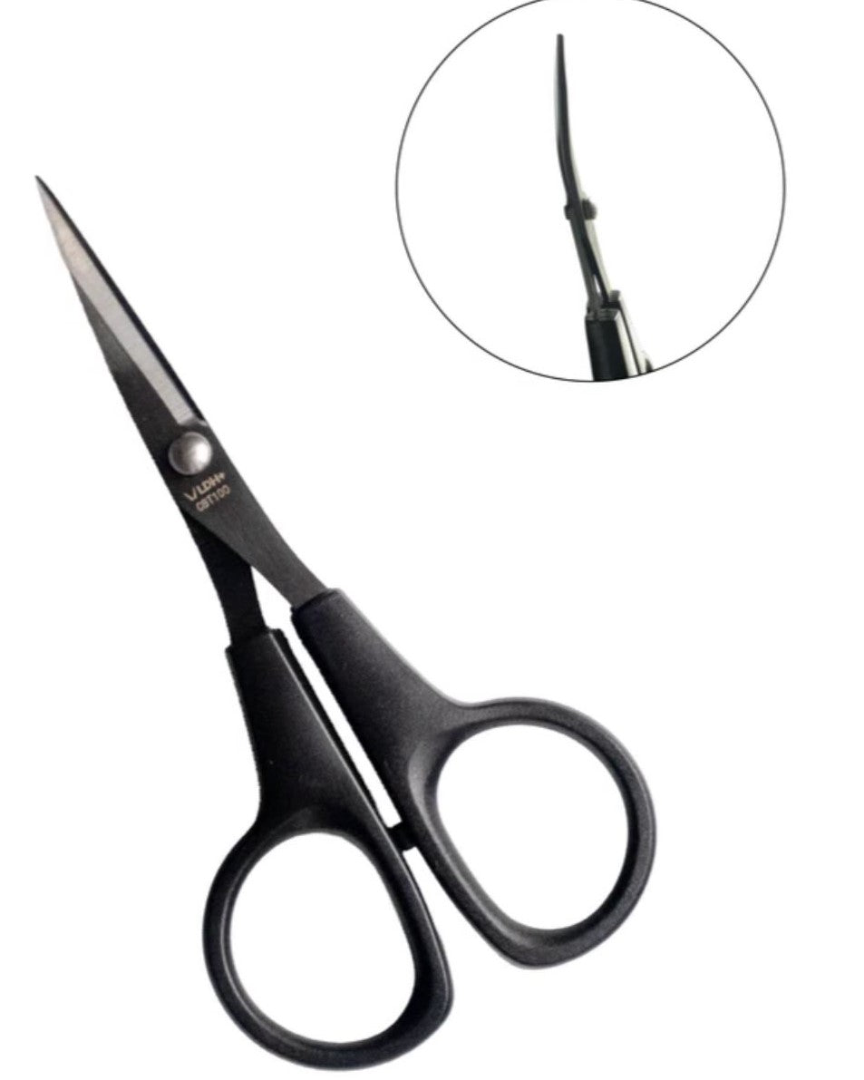 4.75" Midnight Edition Curved Blade Scissors by LDH Scissors / CBT10 Valdani perle cotton size 12 thread spool for quilting a