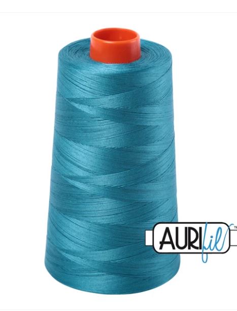 Aurifil Mako 50wt Cotton Thread Cone - 4182 Dark Turquoise