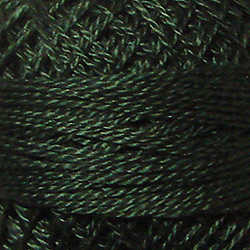 Valdani Perle Cotton Size 12 thread spool, Color 41 Deep Forest Green, for quilting and embroidery