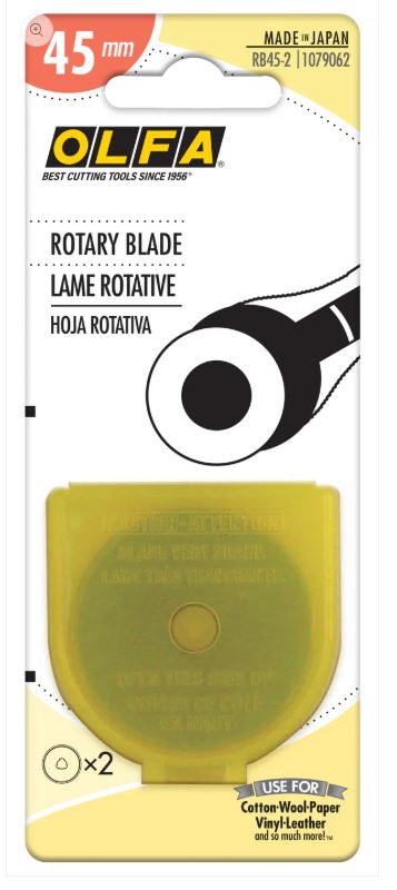 Olfa 45mm Tungsten Steel Rotary Blade 2pk RB45-2