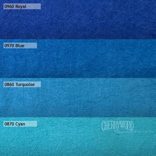 CHERRYWOOD Hand Dyed Fabrics - Fat Quarter Bundle - 4pc -Van Gogh Medley