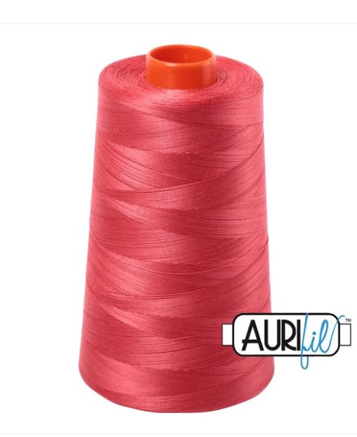 Aurifil Mako 50wt Cotton Thread Cone - 5002 Medium Red