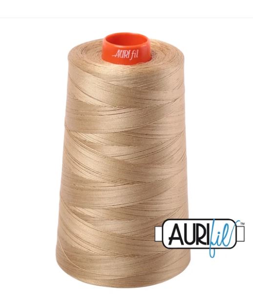 Aurifil Mako 50wt Cotton Thread Cone - 5010 Blond Beige