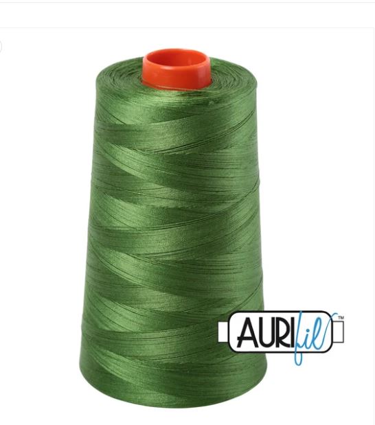 Aurifil Mako 50wt Cotton Thread Cone - 5018 Dark Grass Green