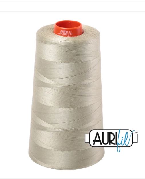 Aurifil Mako 50wt Cotton Thread Cone - 5020 Light Military Green