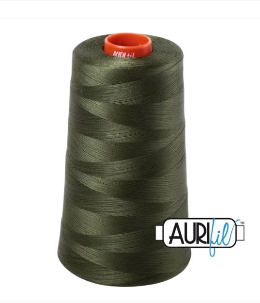 Aurifil Mako 50wt Cotton Thread Cone - 5023 Medium Green
