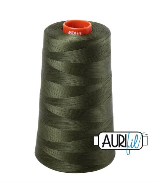 Aurifil Mako 50wt Cotton Thread Cone - 5023 Medium Green
