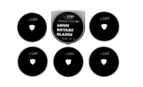 60mm Midnight Edition Rotary Blades by LDH Scissors / 1 Pack or 5 PKG