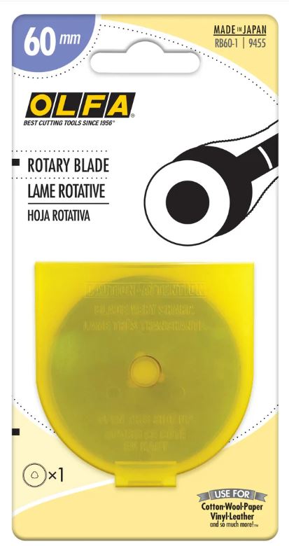 Olfa 60mm Tungsten Steel Rotary Blade 1pk / RB60-1