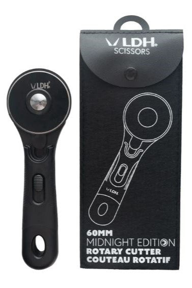60mm Midnight Edition Rotary Cutter by LDH Scissors / RC60M Valdani perle cotton size 12 thread spool for quilting and embroi
