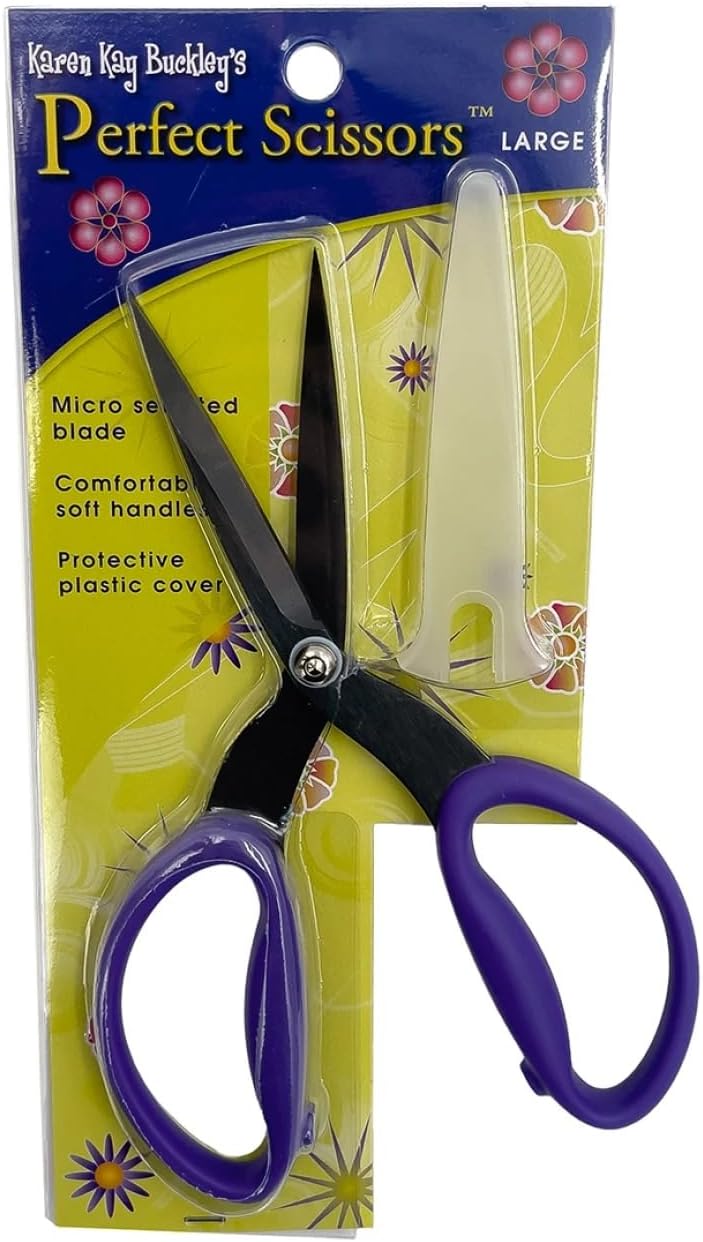 7 3/4" Micro-Serrated Perfect Scissors - Large Purple by Karen Kay B Valdani perle cotton size 12 thread spool for quilting a