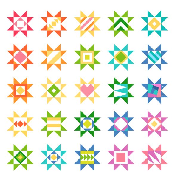 6" Scrappy Stars Foundation Pad by Leila Gardunia LGD-113