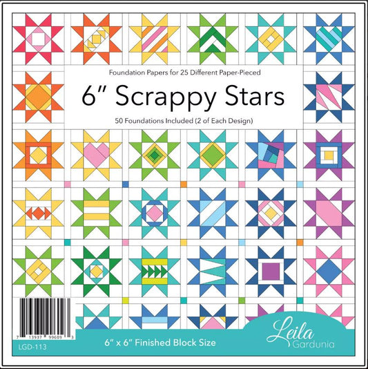 6" Scrappy Stars Foundation Pad by Leila Gardunia LGD-113