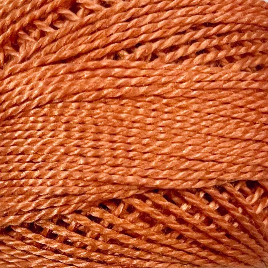 Valdani Perle Cotton Size 12 thread spool, Color 721 Baked Pumpkin, for quilting and embroidery