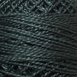 Valdani Perle Cotton Size 12 thread spool, Color 8111 Black Light, for quilting and embroidery