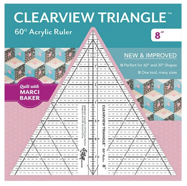 C&T Publishing Clearview Triangle 60 Acrylic Ruler 8" | Special Order