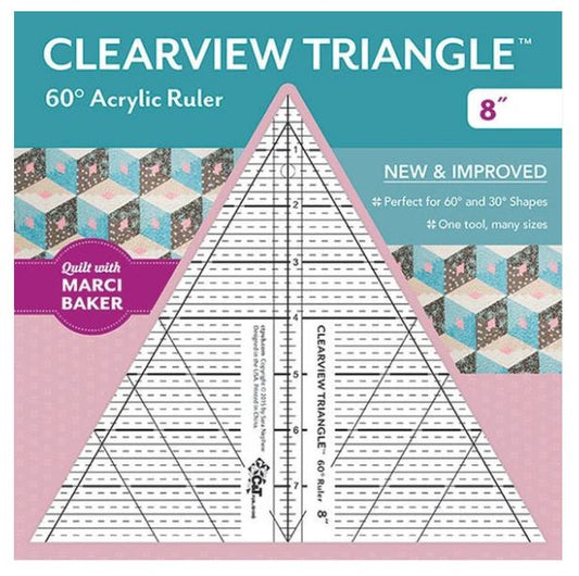 C&T Publishing Clearview Triangle 60 Acrylic Ruler 8" | Special Order