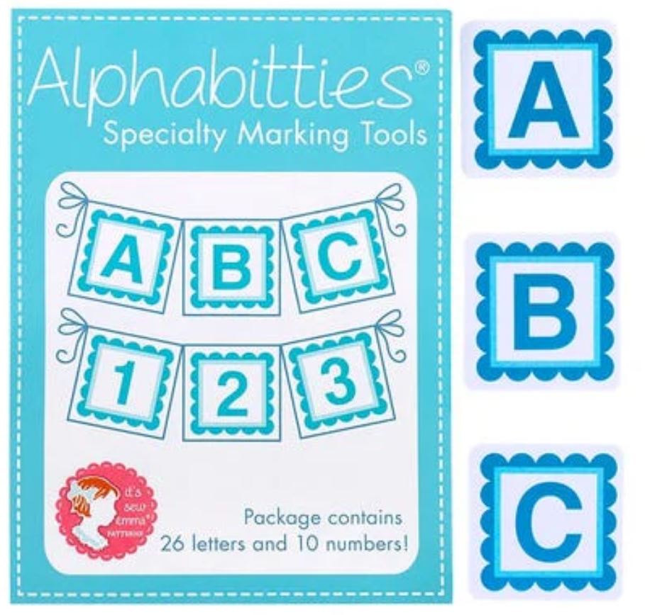 Alphabitties Specialty Marking Tools - Blue - It's Sew Emma Valdani perle cotton size 12 thread spool for quilting and embroi
