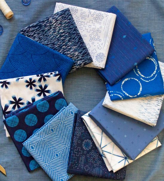InkPerfect: Indigo Edition - 16 Piece Fat Quarter Bundle by Art Gallery Fabrics