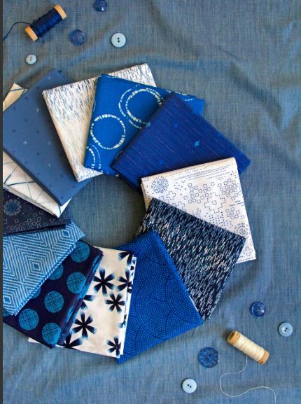 InkPerfect: Indigo Edition - 16 Piece Fat Quarter Bundle by Art Gallery Fabrics