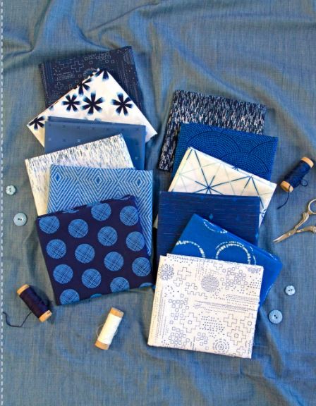 InkPerfect: Indigo Edition - 16 Piece Fat Quarter Bundle by Art Gallery Fabrics