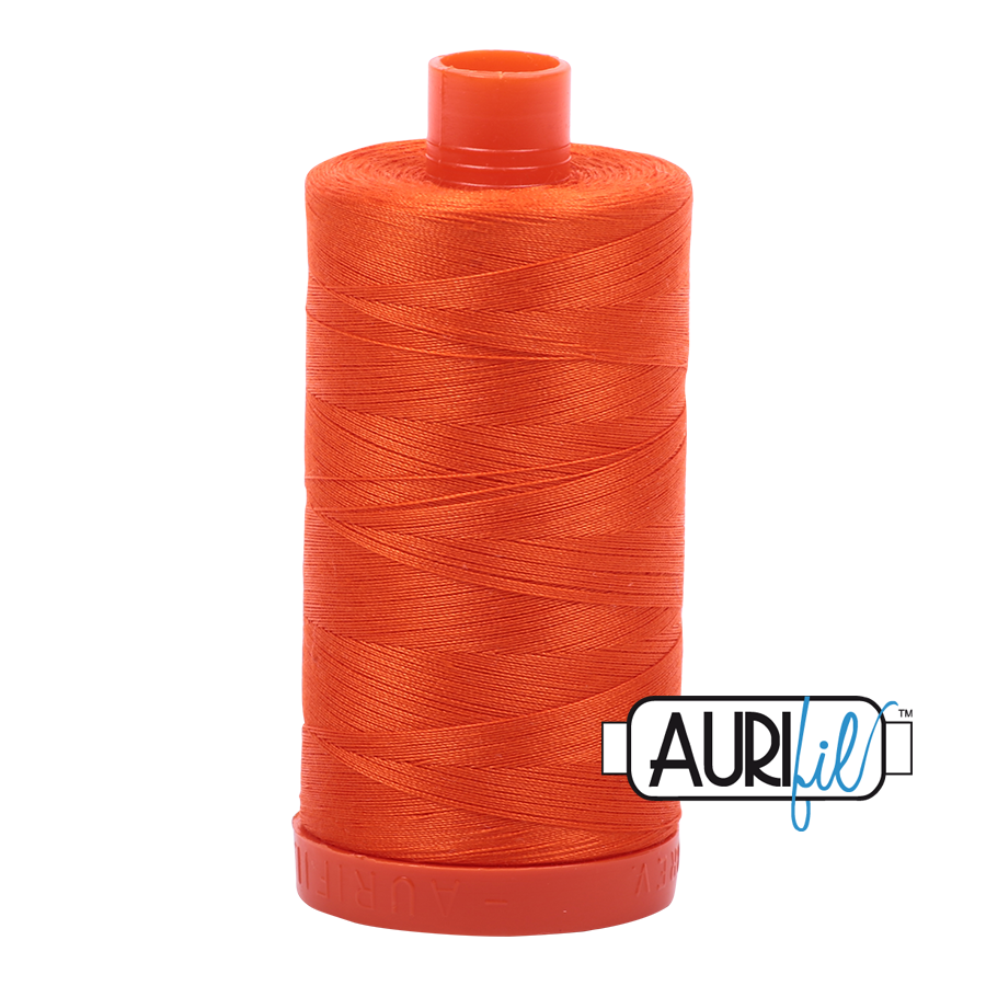 Aurifil Cotton Thread : Color 1104 Neon Orange Valdani perle cotton size 12 thread spool for quilting and embroidery