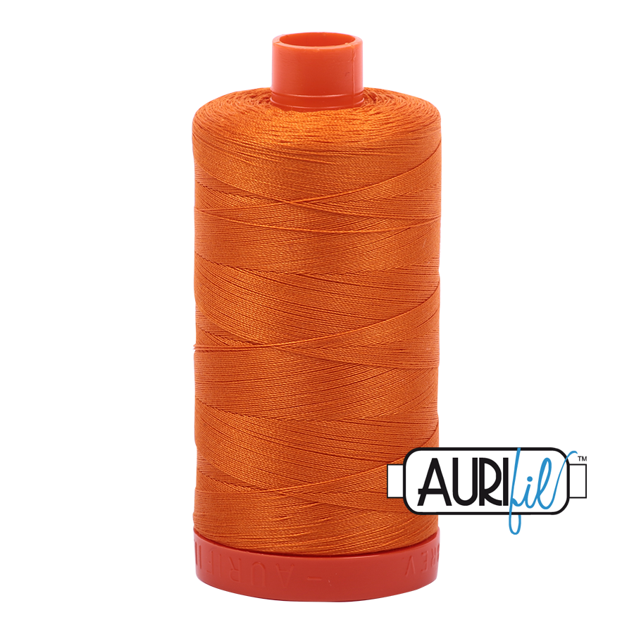 Aurifil Cotton Thread : Color 1133 Bright Orange Valdani perle cotton size 12 thread spool for quilting and embroidery