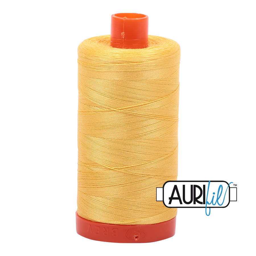 Aurifil Cotton Thread : Color 1135 Pale Yellow Valdani perle cotton size 12 thread spool for quilting and embroidery