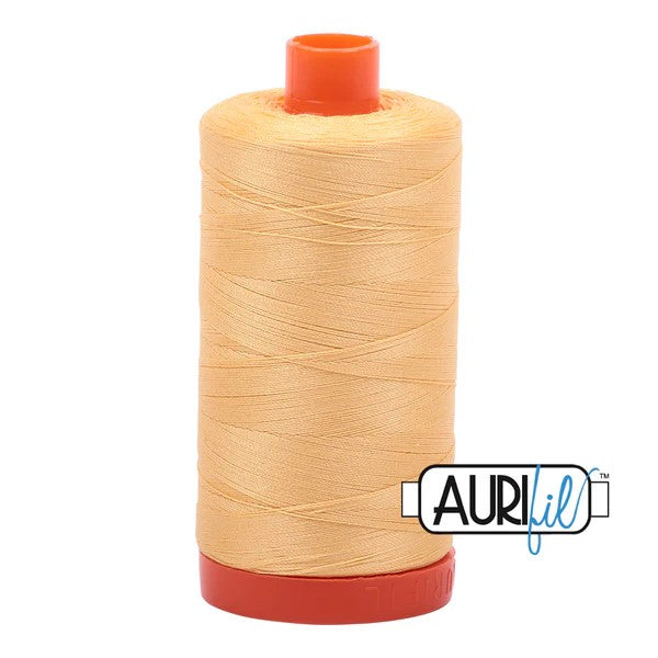 Aurifil Cotton Thread : Color 2130 Medium Butter Valdani perle cotton size 12 thread spool for quilting and embroidery