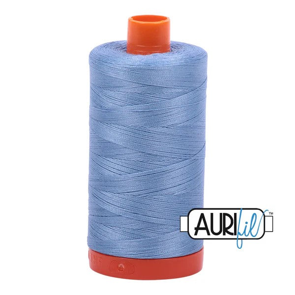 Aurifil Cotton Thread : Color 2720 Light Delft Blue Valdani perle cotton size 12 thread spool for quilting and embroidery